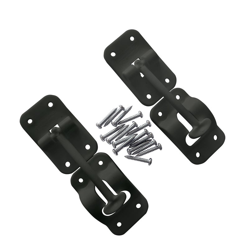 Camp'N 3 1/2" RV Door Holder and Latch - Camper & Trailer Door Catch - T Style OEM - Black 2 Pack with Hardware - Image 1